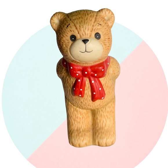 Figurine Porcelain Teddy Bear Collectible Figurine Miniature Bear - Picture 1 of 6